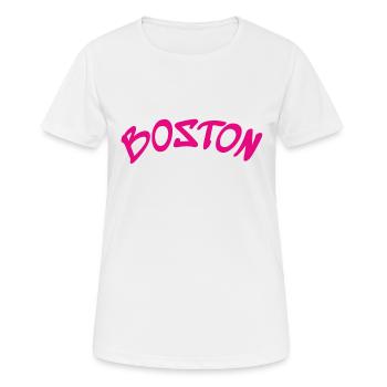 Boston - Massachusetts - USA - America - Women's Breathable T-Shirt - white - Front - AI Model Female 172 dark (172cm)