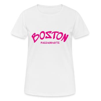 Boston - Massachusetts - USA - America - Women's Breathable T-Shirt - white - Front - AI Model Female 172 dark (172cm)