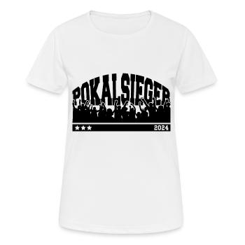 Pokalsieger 2024 - So sehen Sieger aus - Frauen T-Shirt atmungsaktiv - Weiß - Vorne - AI Model Female 172 dark (172cm)