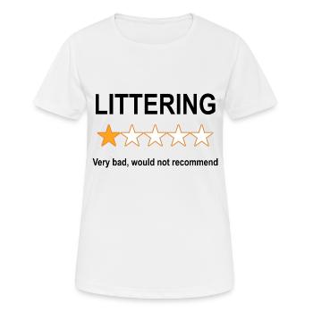 Gegen Anti Umweltverschmutzung 1 Stern Bewertung - Frauen T-Shirt atmungsaktiv - Weiß - Vorne - AI Model Female 172 dark (172cm)