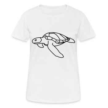 Tortue de mer - T-shirt respirant Femme - blanc - Devant - AI Model Female 172 dark (172cm)