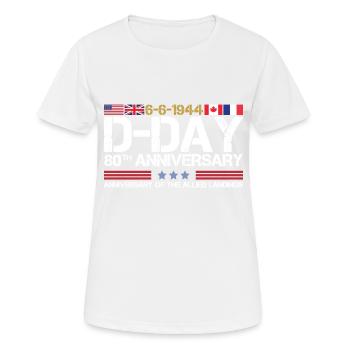 D-Day 2024 80. Jahrestag der Landung der Alliierten - Frauen T-Shirt atmungsaktiv - Weiß - Vorne - AI Model Female 172 dark (172cm)