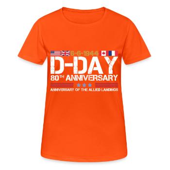 D-Day 2024 80th anniversary of the Allied landings - Women's Breathable T-Shirt - neon orange - Front - AI Model Female 172 dark (172cm)