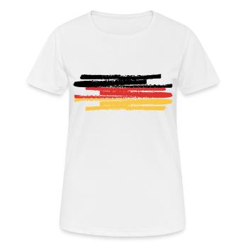 Deutschland Deutschlandflagge - Frauen T-Shirt atmungsaktiv - Weiß - Vorne - AI Model Female 172 dark (172cm)
