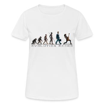 Evolution Guitar Player - Women's Breathable T-Shirt - white - Front - AI Model Female 172 dark (172cm)