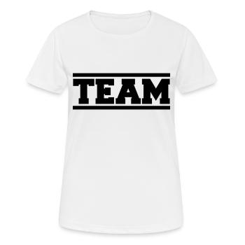 team - Frauen T-Shirt atmungsaktiv - Weiß - Vorne - AI Model Female 172 dark (172cm)