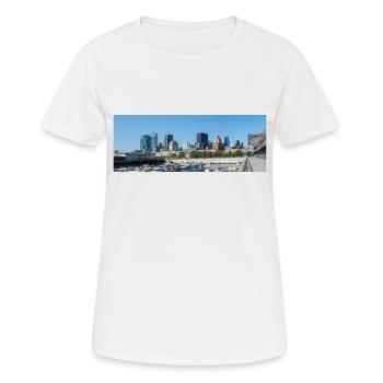 Vue panoramique sur les toits de Montréal depuis le port - T-shirt respirant Femme - blanc - Devant - AI Model Female 172 dark (172cm)