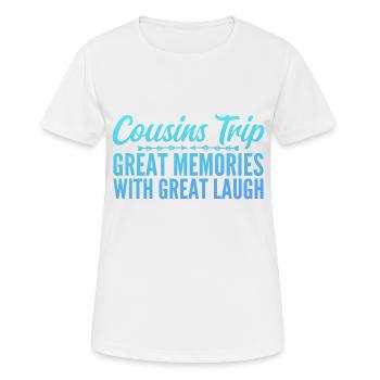 Cousin Trip 2025 - T-shirt respirant Femme - blanc - Devant - AI Model Female 172 dark (172cm)
