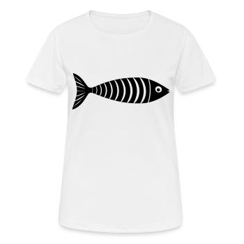 poisson - T-shirt respirant Femme - blanc - Devant - AI Model Female 172 dark (172cm)
