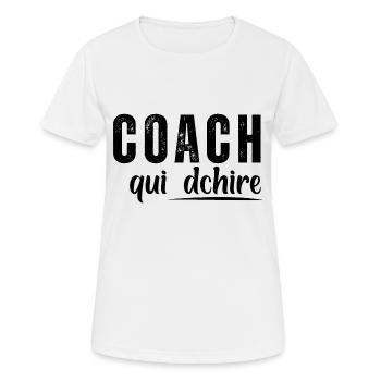 Coach Wer - Frauen T-Shirt atmungsaktiv - Weiß - Vorne - AI Model Female 172 dark (172cm)