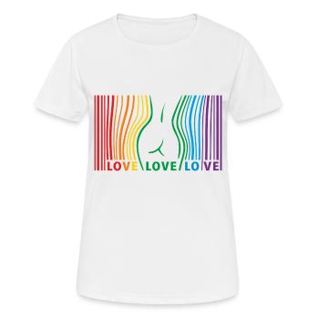 LOVE LOVE LOVE - Frauen T-Shirt atmungsaktiv - Weiß - Vorne - AI Model Female 172 dark (172cm)