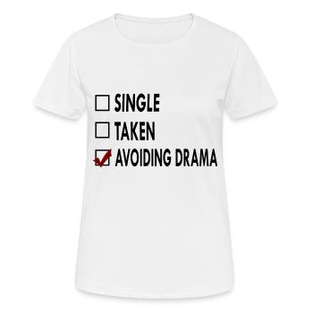 SINGLE noir blanc AVOIDING - T-shirt respirant Femme - blanc - Devant - AI Model Female 172 dark (172cm)