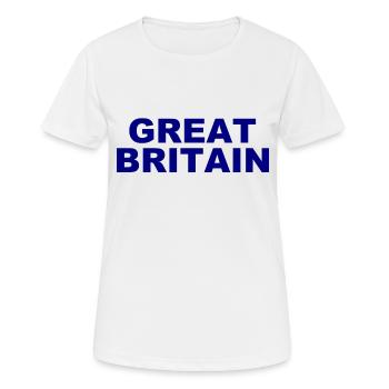 Great Britain - England - Soccer - Fußball - Frauen T-Shirt atmungsaktiv - Weiß - Vorne - AI Model Female 172 dark (172cm)