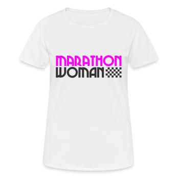 Marathon Woman - Running - Endurance - Sport - Women's Breathable T-Shirt - white - Front - AI Model Female 172 dark (172cm)