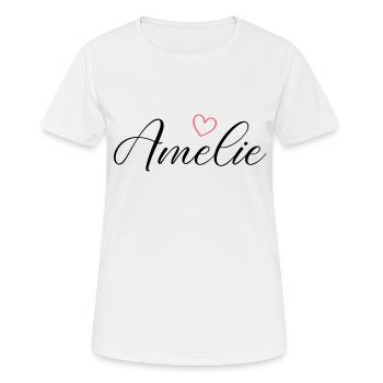 Amelie Name - Frauen T-Shirt atmungsaktiv - Weiß - Vorne - AI Model Female 172 dark (172cm)