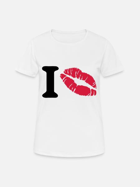 i love - Frauen T-Shirt atmungsaktiv - Weiß