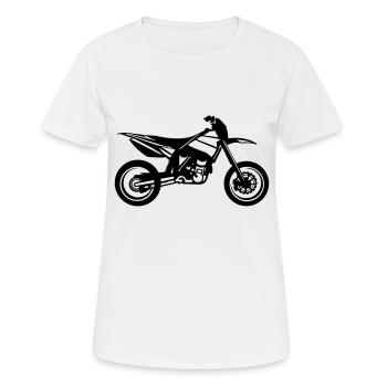 SuperMoto - Frauen T-Shirt atmungsaktiv - Weiß - Vorne - AI Model Female 172 dark (172cm)