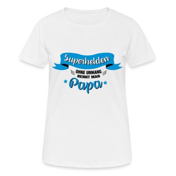 Superheld Papa - Frauen T-Shirt atmungsaktiv - Weiß - Vorne - AI Model Female 172 dark (172cm)
