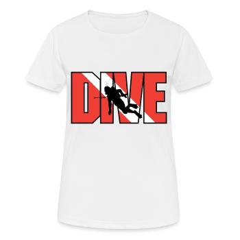 GERÄTETAUCHEN - Frauen T-Shirt atmungsaktiv - Weiß - Vorne - AI Model Female 172 dark (172cm)
