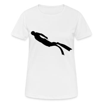Diver freediving 2 - Frauen T-Shirt atmungsaktiv - Weiß - Vorne - AI Model Female 172 dark (172cm)
