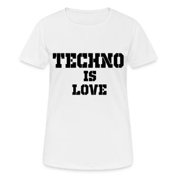 la techno c'est l'amour - T-shirt respirant Femme - blanc - Devant - AI Model Female 172 dark (172cm)
