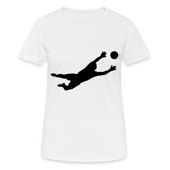 Torwart - Frauen T-Shirt atmungsaktiv - Weiß - Vorne - AI Model Female 172 dark (172cm)