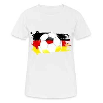 Fußball Deutschland WM - Frauen T-Shirt atmungsaktiv - Weiß - Vorne - AI Model Female 172 dark (172cm)