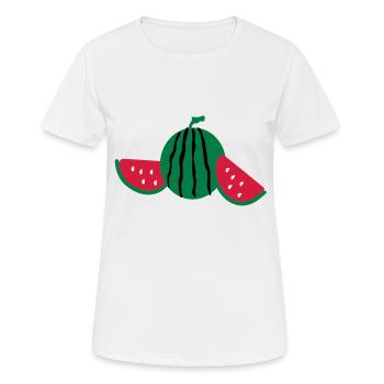 Wassermelone Obst - Frauen T-Shirt atmungsaktiv - Weiß - Vorne - AI Model Female 172 dark (172cm)