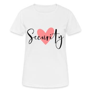 Security rosa Herz Junggesellinnenabschied - Frauen T-Shirt atmungsaktiv - Weiß - Vorne - AI Model Female 172 dark (172cm)