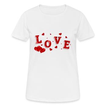 Love - Women's Breathable T-Shirt - white - Front - AI Model Female 172 dark (172cm)