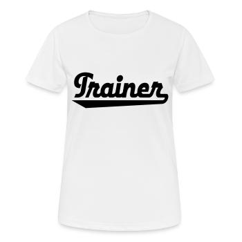 Trainer - Frauen T-Shirt atmungsaktiv - Weiß - Vorne - AI Model Female 172 dark (172cm)