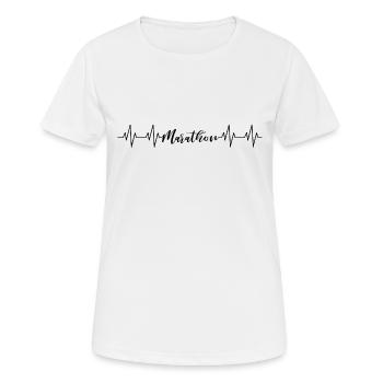 Marathon - Frauen T-Shirt atmungsaktiv - Weiß - Vorne - AI Model Female 172 dark (172cm)