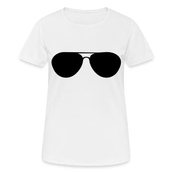 Sonnenbrille - Frauen T-Shirt atmungsaktiv - Weiß - Vorne - AI Model Female 172 dark (172cm)