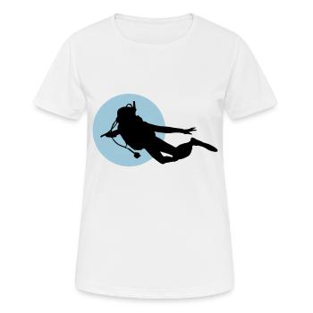 Diving - Frauen T-Shirt atmungsaktiv - Weiß - Vorne - AI Model Female 172 dark (172cm)