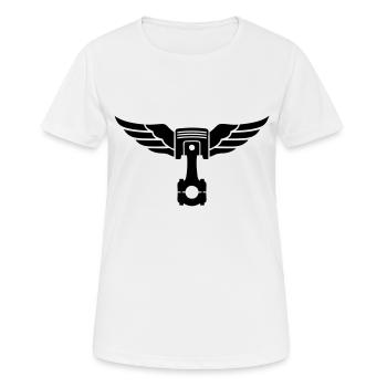 piston et ailes - T-shirt respirant Femme - blanc - Devant - AI Model Female 172 dark (172cm)