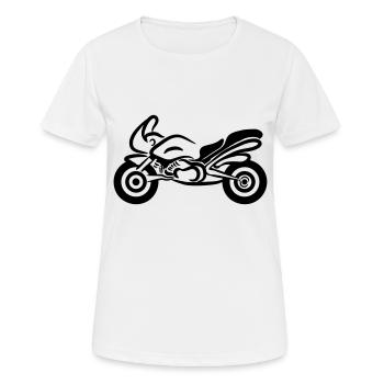 motorrad sport schnell - Frauen T-Shirt atmungsaktiv - Weiß - Vorne - AI Model Female 172 dark (172cm)