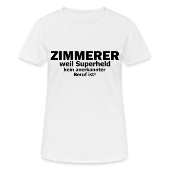 Zimmerer - Frauen T-Shirt atmungsaktiv - Weiß - Vorne - AI Model Female 172 dark (172cm)
