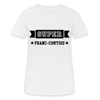 Franche-comté / Franc-Comtois / Franc-Comtoise - T-shirt respirant Femme - blanc - Devant - AI Model Female 172 dark (172cm)