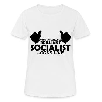 brilliant socialist - Women's Breathable T-Shirt - white - Front - AI Model Female 172 dark (172cm)