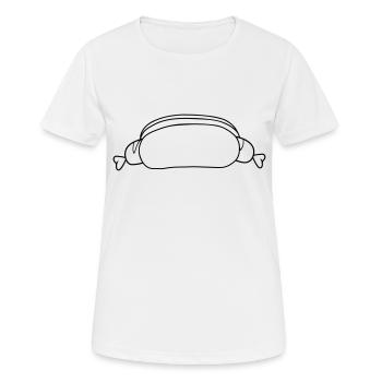 hot dog bratwurst wuerstchen wienerle broetchen br - Frauen T-Shirt atmungsaktiv - Weiß - Vorne - AI Model Female 172 dark (172cm)