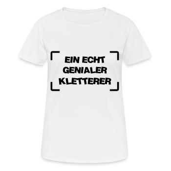 Klettern Bergsteiger Kletterer Kletterin Steigen - Frauen T-Shirt atmungsaktiv - Weiß - Vorne - AI Model Female 172 dark (172cm)