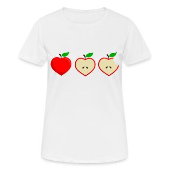 Apfel Apple Herz Set - Frauen T-Shirt atmungsaktiv - Weiß - Vorne - AI Model Female 172 dark (172cm)