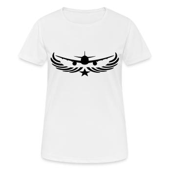 étoile emblème avant avant voler mouche pilote jum - T-shirt respirant Femme - blanc - Devant - AI Model Female 172 dark (172cm)