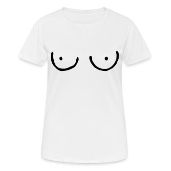 Boobs - Tshirt Hoodies - Frauen T-Shirt atmungsaktiv - Weiß - Vorne - AI Model Female 172 dark (172cm)