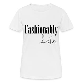 À la mode tard - T-shirt respirant Femme - blanc - Devant - AI Model Female 172 dark (172cm)