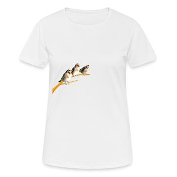 Chardonnerets élégants sur une branche - T-shirt respirant Femme - blanc - Devant - AI Model Female 172 dark (172cm)