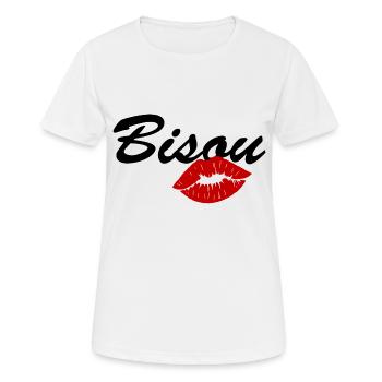 bisou / amour bébé / saint valentin - T-shirt respirant Femme - blanc - Devant - AI Model Female 172 dark (172cm)