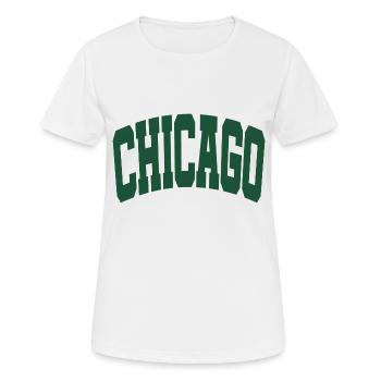 Chicago Schriftzug grün - Frauen T-Shirt atmungsaktiv - Weiß - Vorne - AI Model Female 172 dark (172cm)