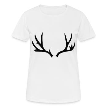 Jagd und Geweih - Frauen T-Shirt atmungsaktiv - Weiß - Vorne - AI Model Female 172 dark (172cm)