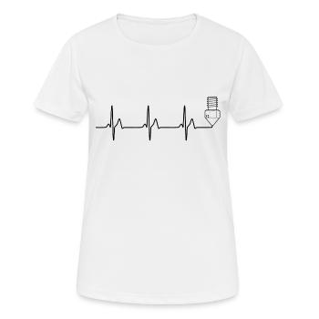 Druck 3d heartbeat Herzfrequenz EKG - Frauen T-Shirt atmungsaktiv - Weiß - Vorne - AI Model Female 172 dark (172cm)